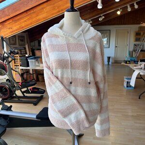 Love Tree Pink Striped Hoodie Sweater Pullover